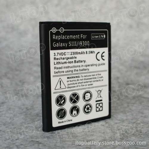 China Mobile Phone Battery Factory 2300mAh Galaxy S3 i9300 OEM Battery Support NFC